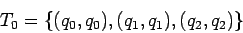 \begin{displaymath}T_0=\{(q_0,q_0),(q_1,q_1),(q_2,q_2)\} \end{displaymath}